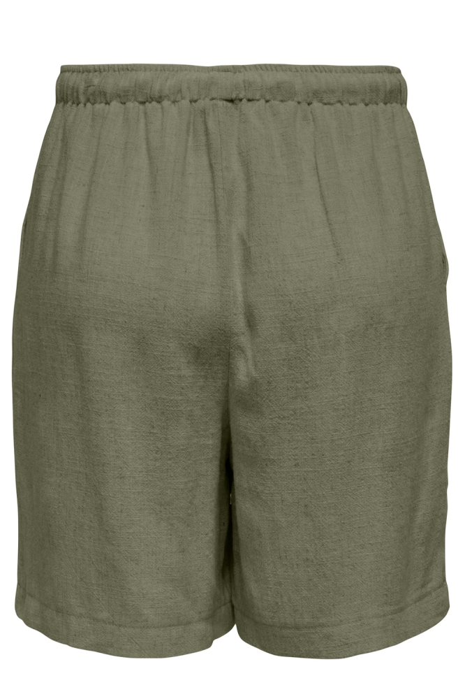 ONLSIESTA MW PULL-UP LIN BL SHORTS 15333032 DEEP LICHEN GREEN